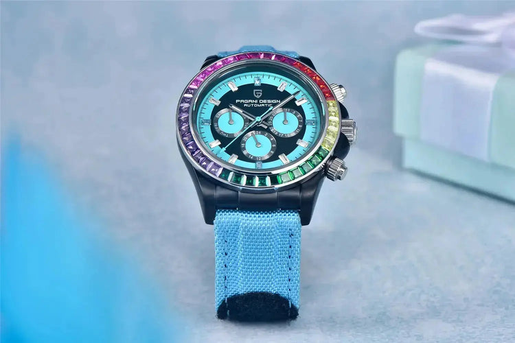 Automatic Mechanical Watch 40MM Rainbow Circle Multifunction Wristwatch Inspirational Watches