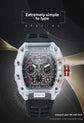 six-pin multi-functional running second engraving hollow quartz watch - Inspirational Watches