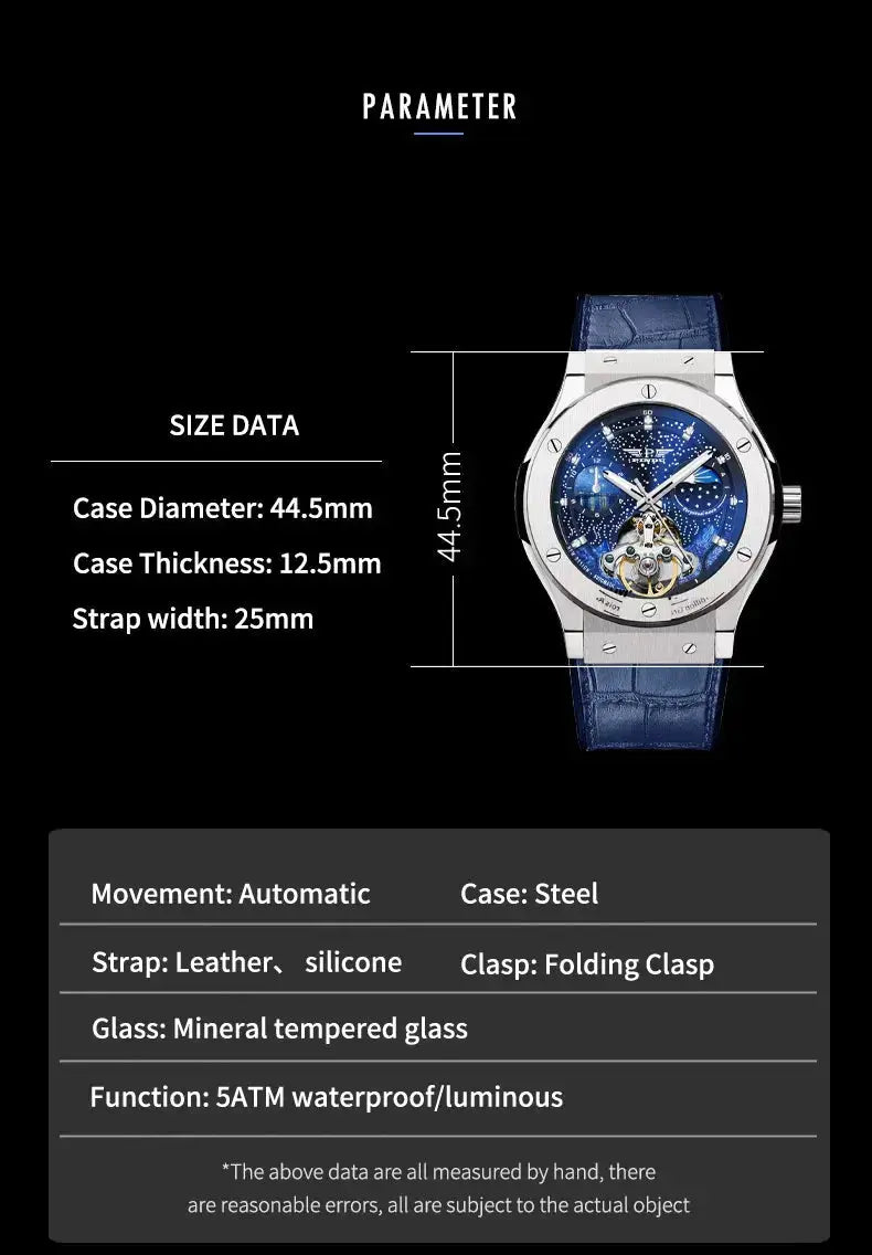 Moon Phase Automatic Luxury Fashion Business Watch Inspirational Watches