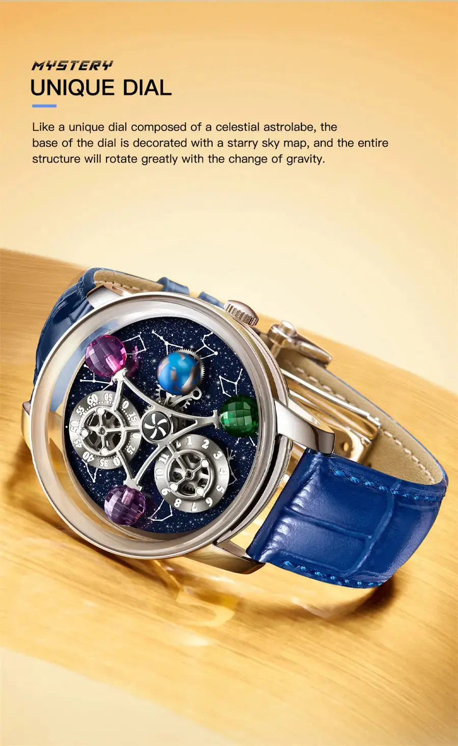 PINDU Design Starry Twelve Constellations Mechanical Watch Sapphire Waterproof Men Mechanical Wristwatches Miyata 8215 Movement Inspirational Watches