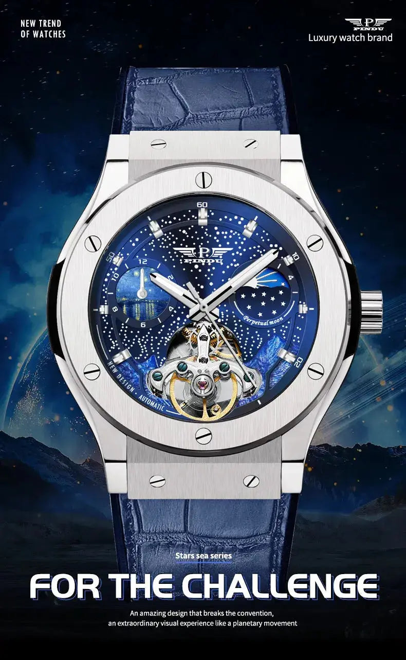 Moon Phase Automatic Luxury Fashion Business Watch Inspirational Watches