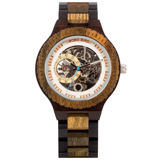 Luxury Wooden Mechanical Watches for Men – Premium Automatic Timepiece with Oversized Dial - Inspirational Watches