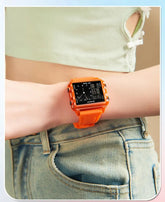 Square Dual Time Electronic Watch Waterproof - Inspirational Watches