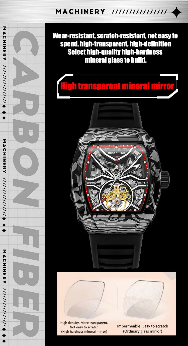 Fully automatic skeleton mechanical watch, fashionable personality, luxury hot men&
