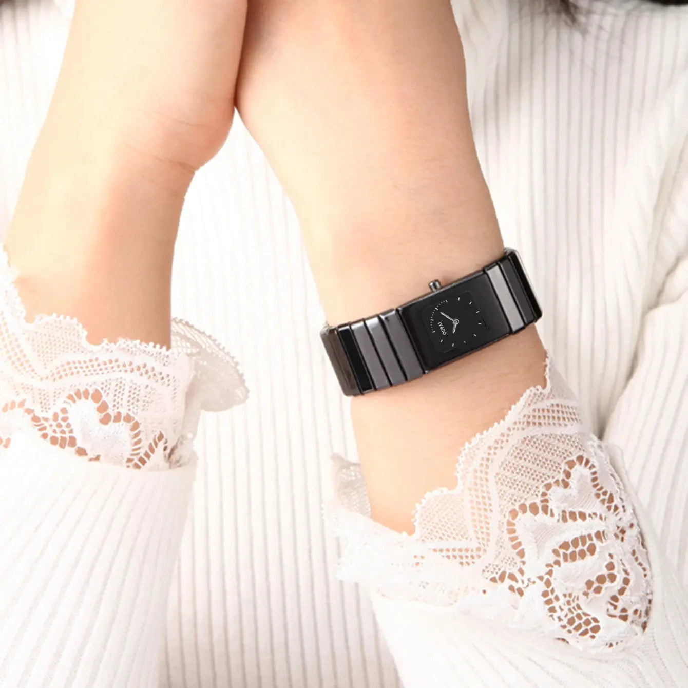 Black Ceramic Square Ladies Watch Inspirational Watches