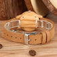 Elegant Women’s Wooden Watch – Genuine Leather Strap & Luxury Quartz Timepiece - Inspirational Watches