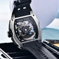 Waterproof Luminous Fashionable Automatic Mechanical Skeleton Watch rubber strap Inspirational Watches
