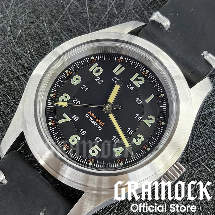 Retro Watch 200m Waterproof Leather Bracelet Domed Sapphire Pilot Dive - Inspirational Watches