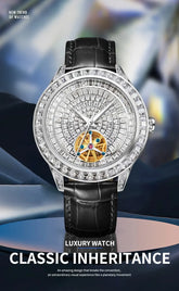 Diamonds Face Tourbillon Mechanical Luminous Waterproof Mechanical Inspirational Watches