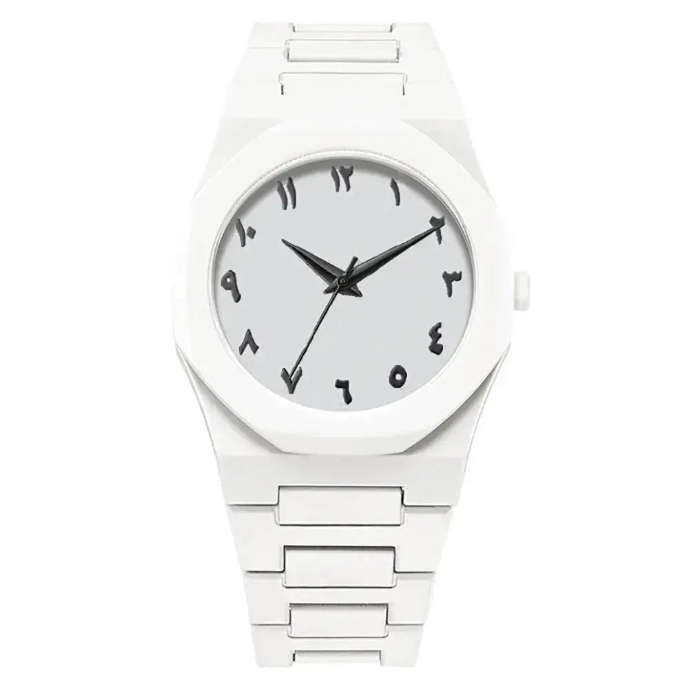 Simple Black Male Quartz Watches Arabic digital Casual Drip Oil Strap - Inspirational Watches