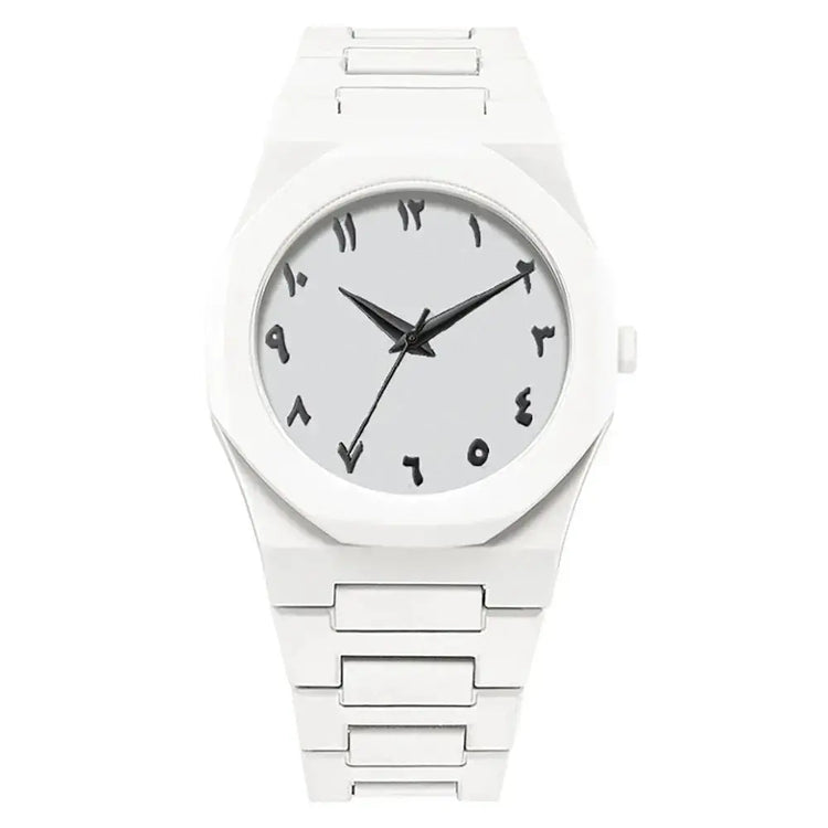 Simple Black Male Quartz Watches Arabic digital Casual Drip Oil Strap - Inspirational Watches