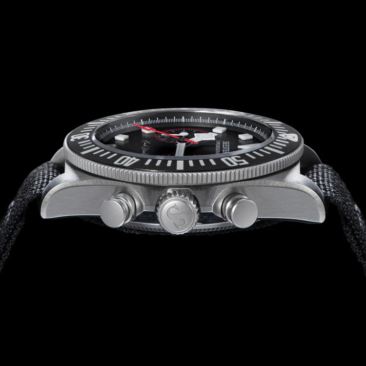SEESTERN Chronograph Man of Watch Mechanical Tianjin ST1901 Movement Sapphire Wristwatches Nylon Sticker Strap Luminous Skeleton Inspirational Watches