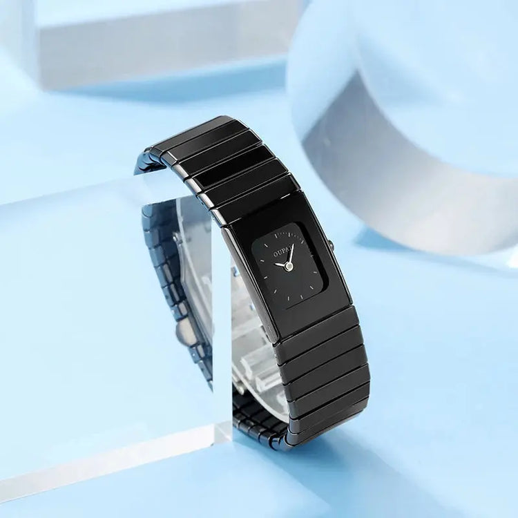 Black Ceramic Square Ladies Watch Inspirational Watches