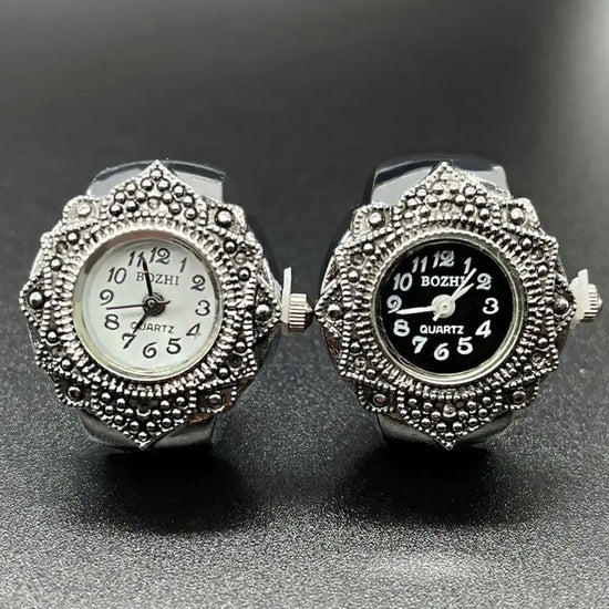 New Jewelry Clock Fashion Round Quartz Finger Rings Elastic Stretchy Rings Ring Watch Digital Watch Inspirational Watches