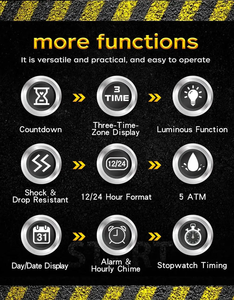 Multi functions Sports Wristwatch Inspirational Watches