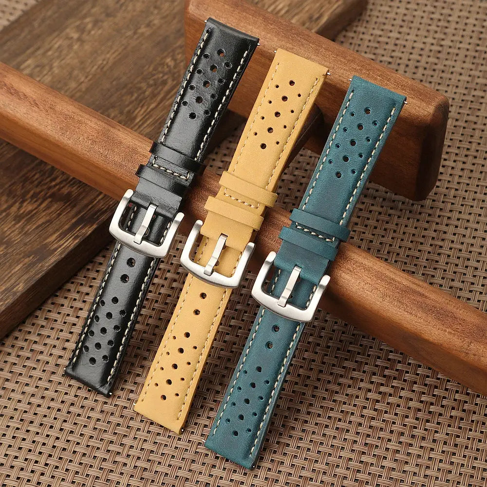 Premium Perforated Genuine Leather Watch Strap