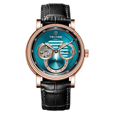 Automatic Mechanical Skeleton Watch Leather Strap Inspirational Watches