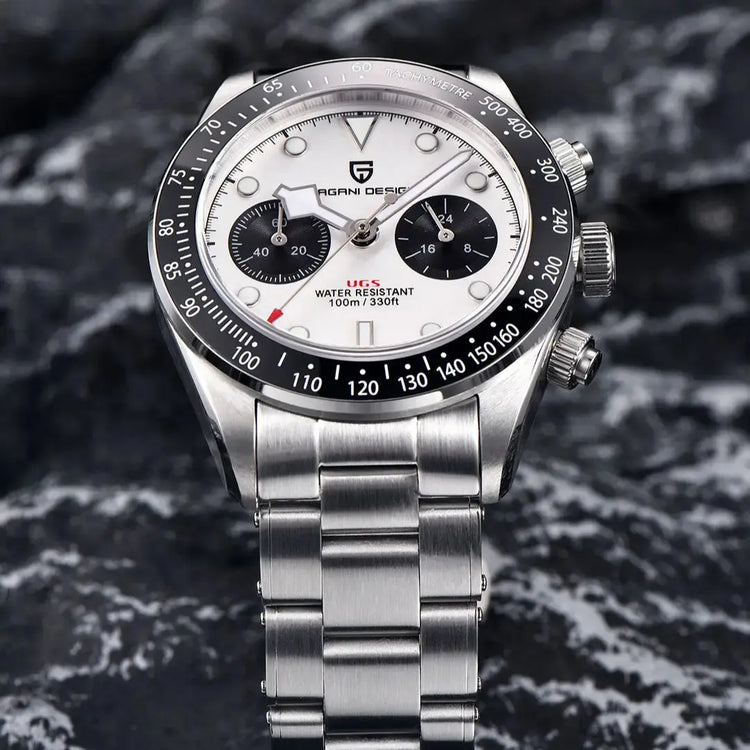 Panda Retro Sport Chronograph Luxury Quartz Watch For Men Sapphire mirror 10Bar Waterproof - Inspirational Watches