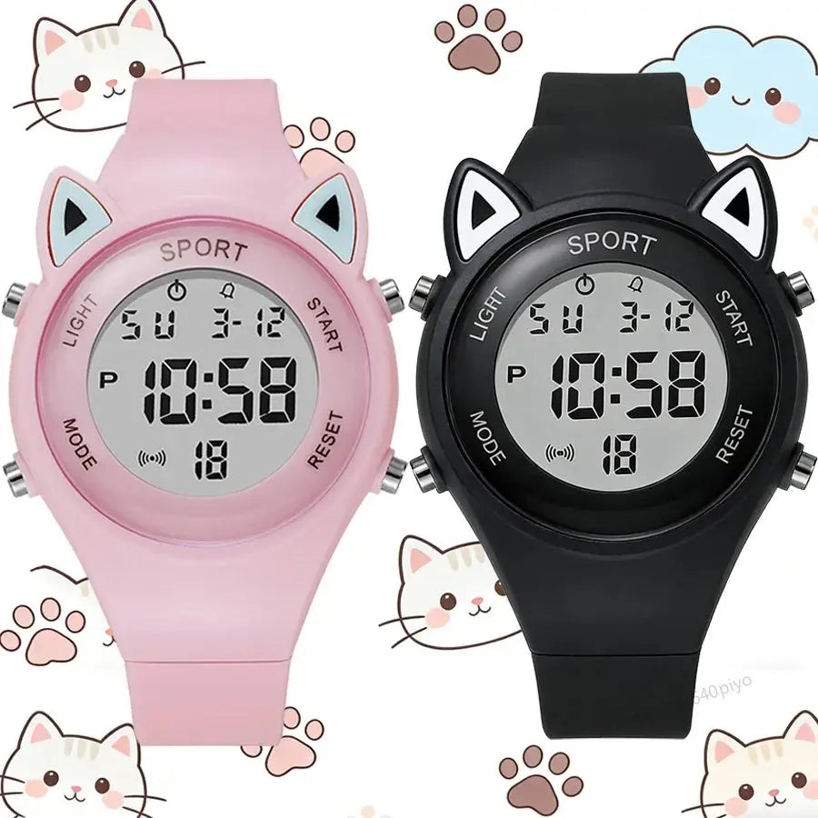 Cute Cat Ear Digital Sport Watch Inspirational Watches