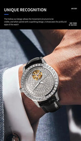 Diamonds Face Tourbillon Mechanical Luminous Waterproof Mechanical Inspirational Watches