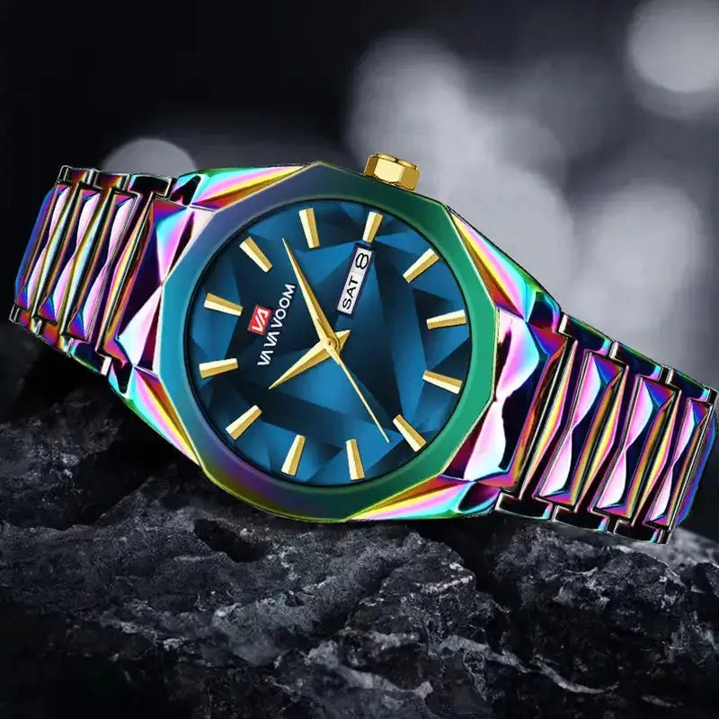 Geometric Stainless Steel Quartz Watch
