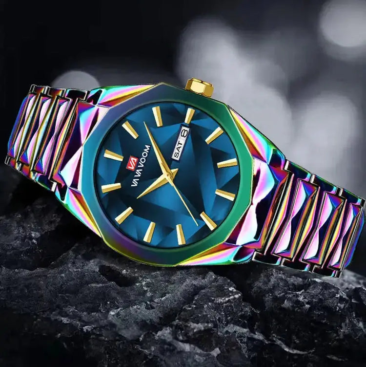 Geometric Stainless Steel Quartz Watch