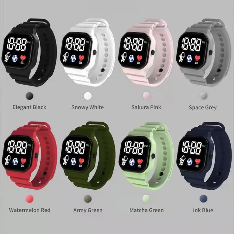Waterproof LED Digital Kids Sport Watch Silicone Strap Inspirational Watches