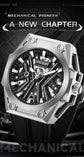 Skeleton Dial Men Mechanical Watch Silicone Strap Inspirational Watches