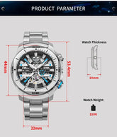 44mm Vintage Dial Luxury Sapphire Automatic Mechanical Waterproof Inspirational Watches