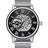 Mechanical Hand Wind Watch for Men Top Brand Luxury Fashion Skeleton Mesh Strap Wristwatch Male Clock Montre Homme Drop Shipping Inspirational Watches