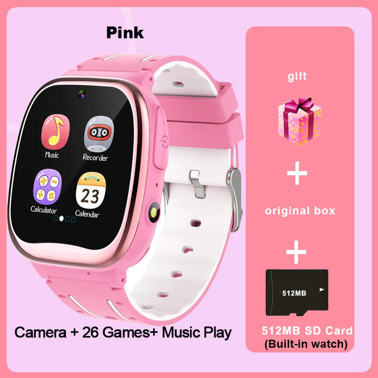 24 Games Kids Music Play Pedometer Tracker Time Display Video Audio Record Torch Smartwatch Inspirational Watches