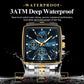 POEDAGAR Business Quartz Man Wristwatch Stainless Steel Waterproof Luminous Men Clock Chronograph Date Sport Men&