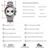 Panda Retro Sport Chronograph Luxury Quartz Watch For Men Sapphire mirror 10Bar Waterproof - Inspirational Watches