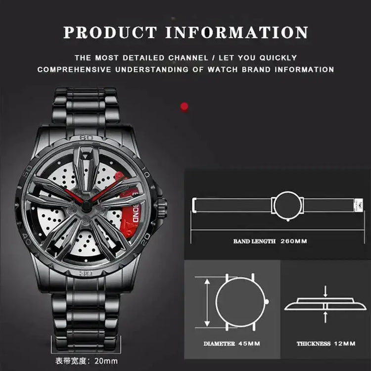 Automotive Wheel Hub Watch Inspirational Watches
