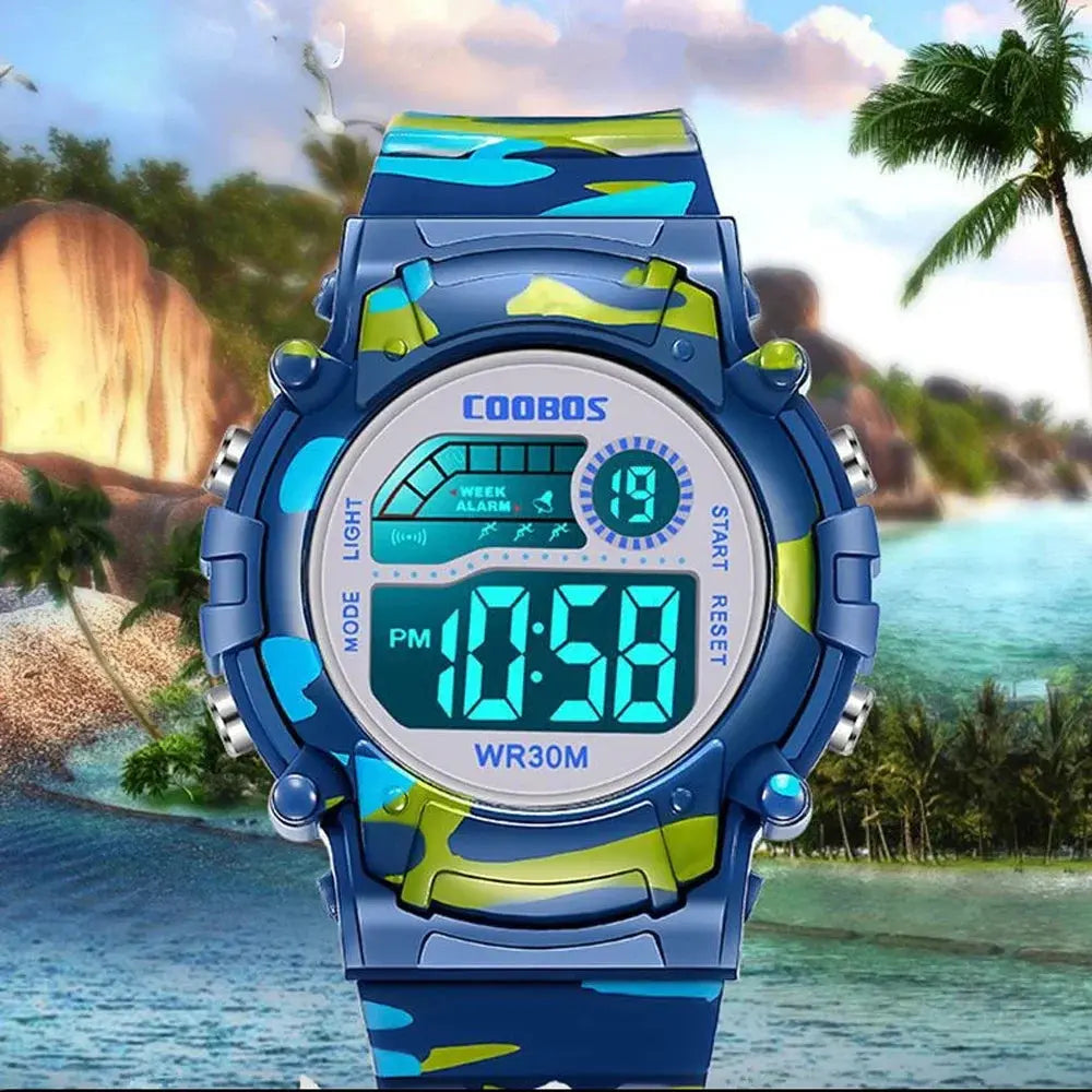 Waterproof Luminous Sport LED Digital Watches for Kids Inspirational Watches