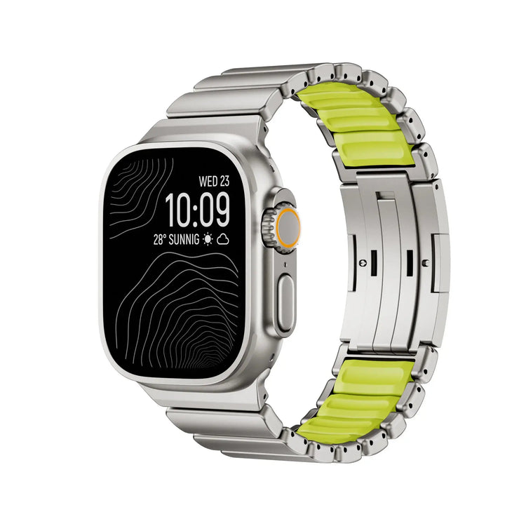 Titanium and Silicone Apple Watch Strap
