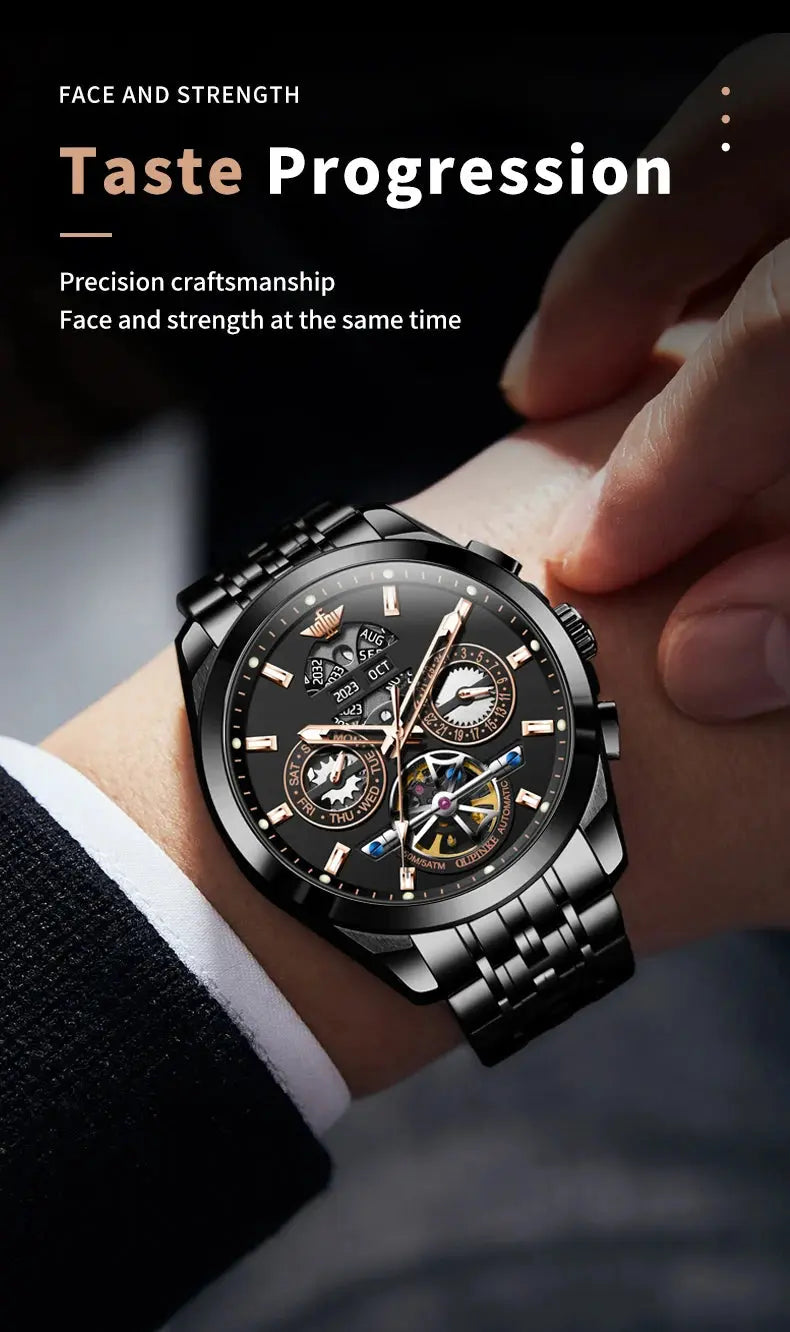 Automatic Luxury Waterproof Hollow Skeleton Watch - Inspirational Watches