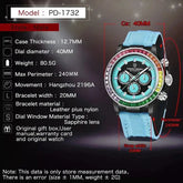 Automatic Mechanical Watch 40MM Rainbow Circle Multifunction Wristwatch Inspirational Watches