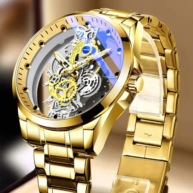 Luxury Gold Watches Imitation Mechanical Tourbillon Inspirational Watches