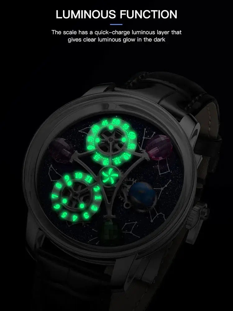 PINDU Design Starry Twelve Constellations Mechanical Watch Sapphire Waterproof Men Mechanical Wristwatches Miyata 8215 Movement Inspirational Watches