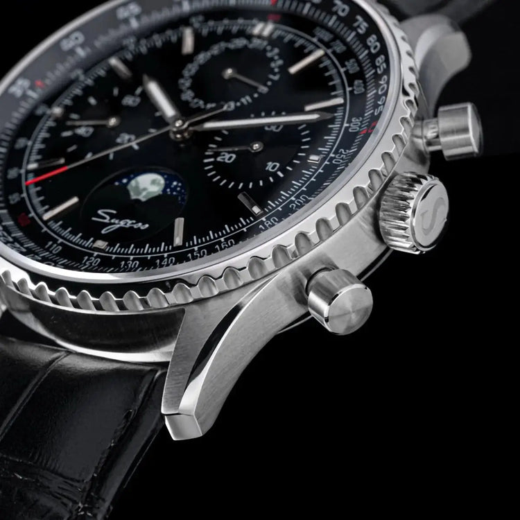 Moon phase Pilot Chronograph Mechanical Tianjin ST1908 Movement Inspirational Watches