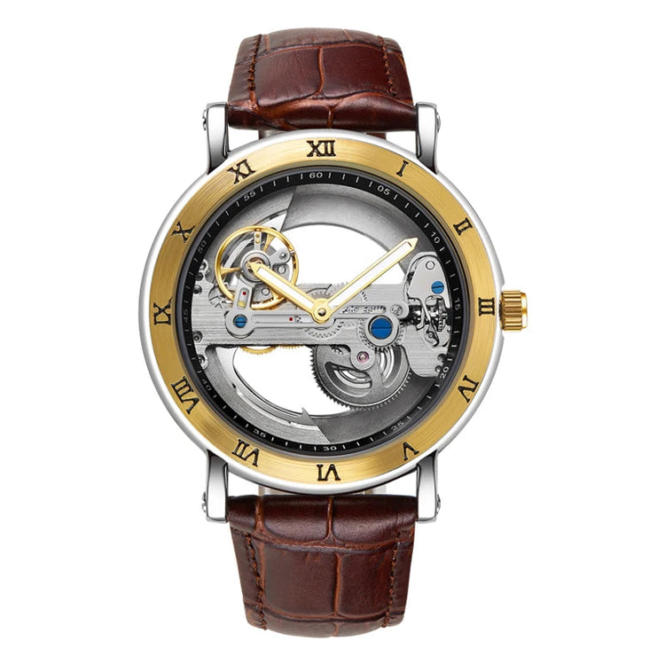 Mechanical Wristwatches Watches for Man Watches Golden Bridge Skeleton Automatic Mechanical Mens Watch reloj hombre montre homme Inspirational Watches