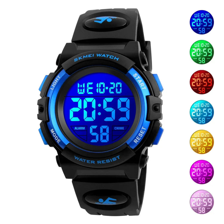 LED light Display Digital Alarm Clock 5Bar Waterproof Kids Sports Watch Inspirational Watches