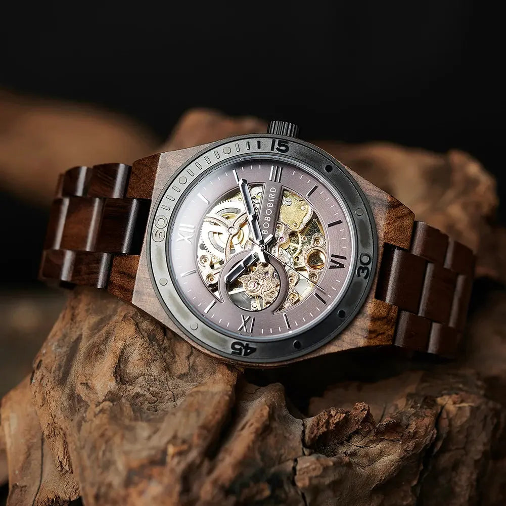 Automatic Watches Luxury Wooden Hollow Mechanical Watch Inspirational Watches
