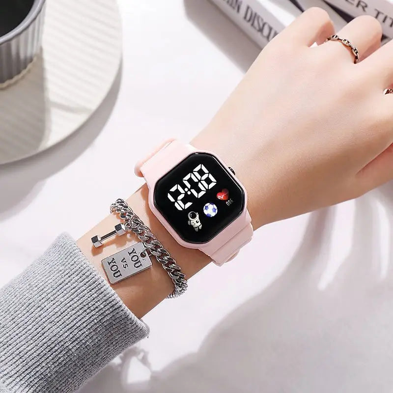 Waterproof LED Digital Kids Sport Watch Silicone Strap Inspirational Watches