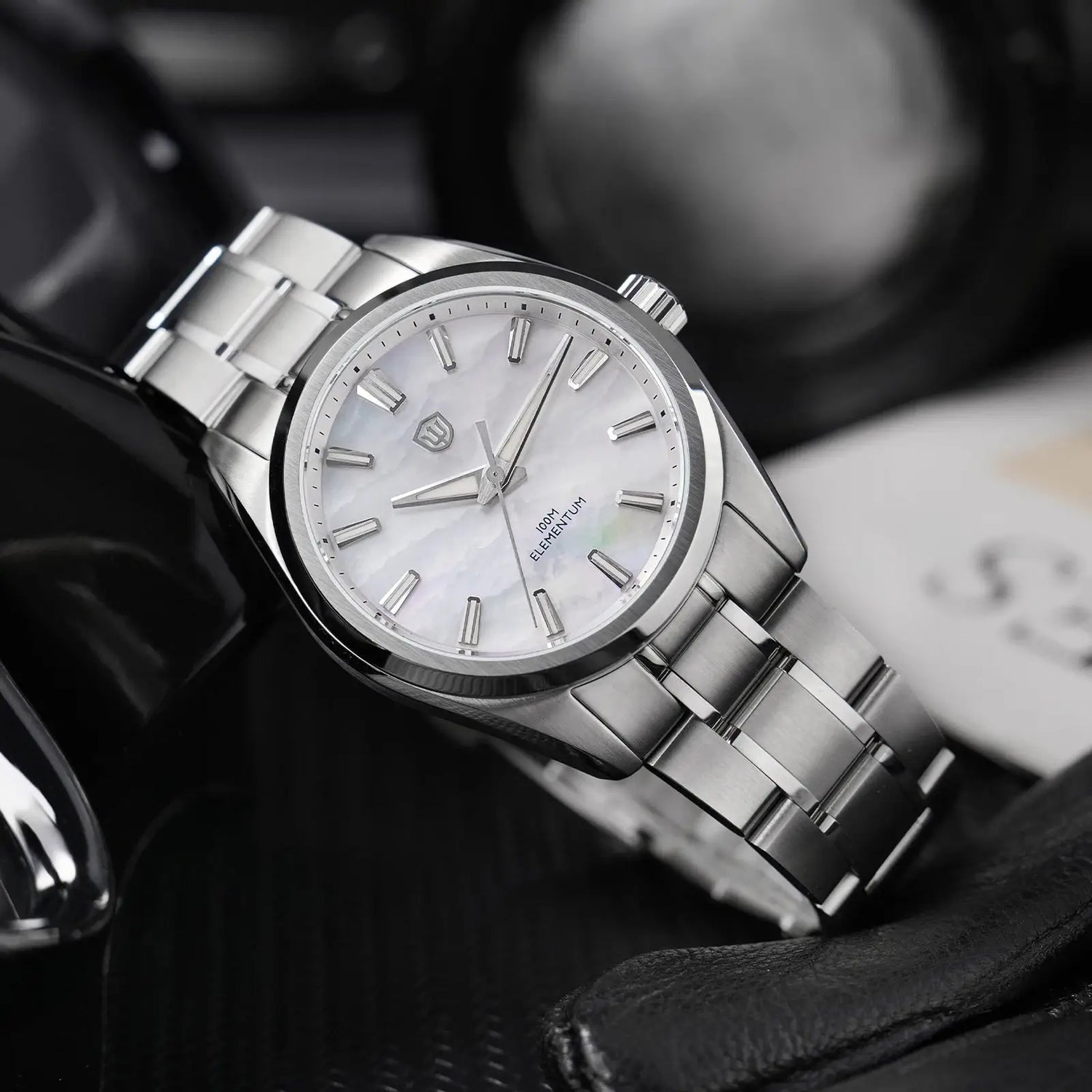 Watchdives WD0003C Quartz Watch VH31 Sweep Seconds Movement 38mm ice Crack Dial Sapphire Luminous 100m Waterproof Men Wristwatch Inspirational Watches