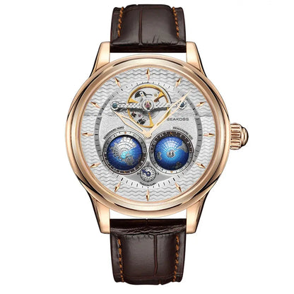 Dual Earth Rotating Waterproof Pilots 1963 Flywheel Wristwatches Inspirational Watches