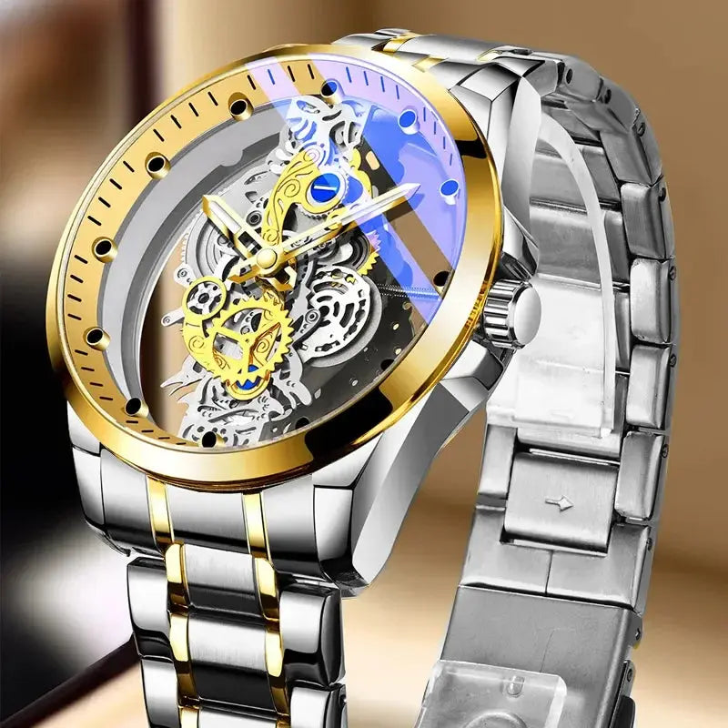 Luxury Gold Watches Imitation Mechanical Tourbillon Inspirational Watches