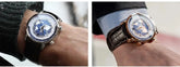 World Time Automatic Mechanical Calendar Stainless Steel Inspirational Watches