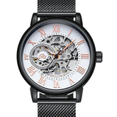 Mechanical Hand Wind Watch for Men Top Brand Luxury Fashion Skeleton Mesh Strap Wristwatch Male Clock Montre Homme Drop Shipping Inspirational Watches